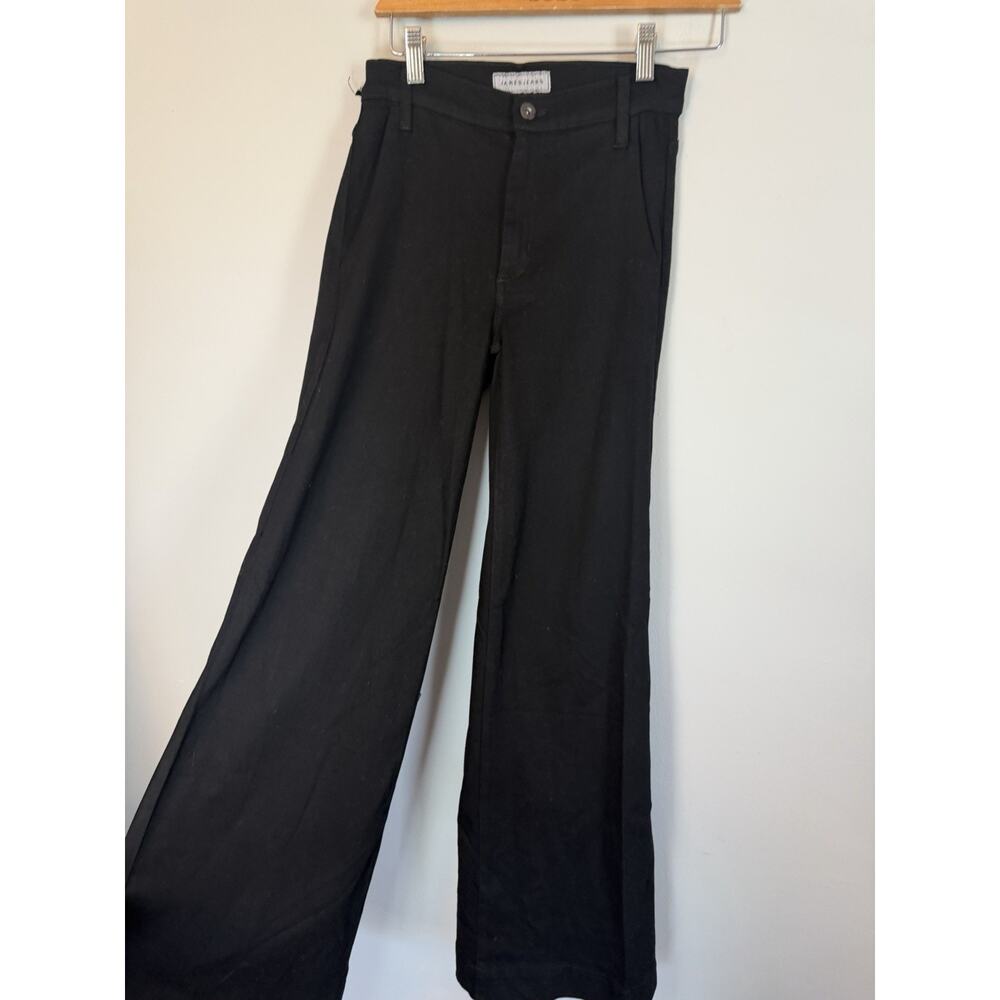 James Jeans High Rise Wide Leg Trouser Jeans Stretch Black Sz 25 NWT $228